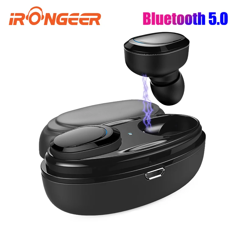 

Mini earphones bluetooth 5.0 wireless headset invisible headphone charging case dual microphone for iPhone Xiaomi Huawei Samsung