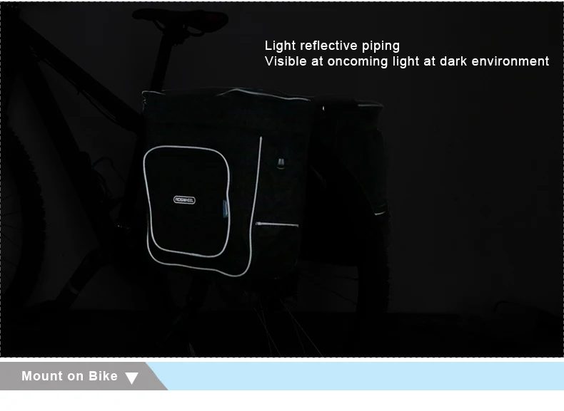 ROSWHEEL Сумка-переноска для велосипеда 30л задняя стойка для багажника велосипеда багаж на заднее сиденье Паньер две двойные сумки для наружного велосипедного седла для хранения 1