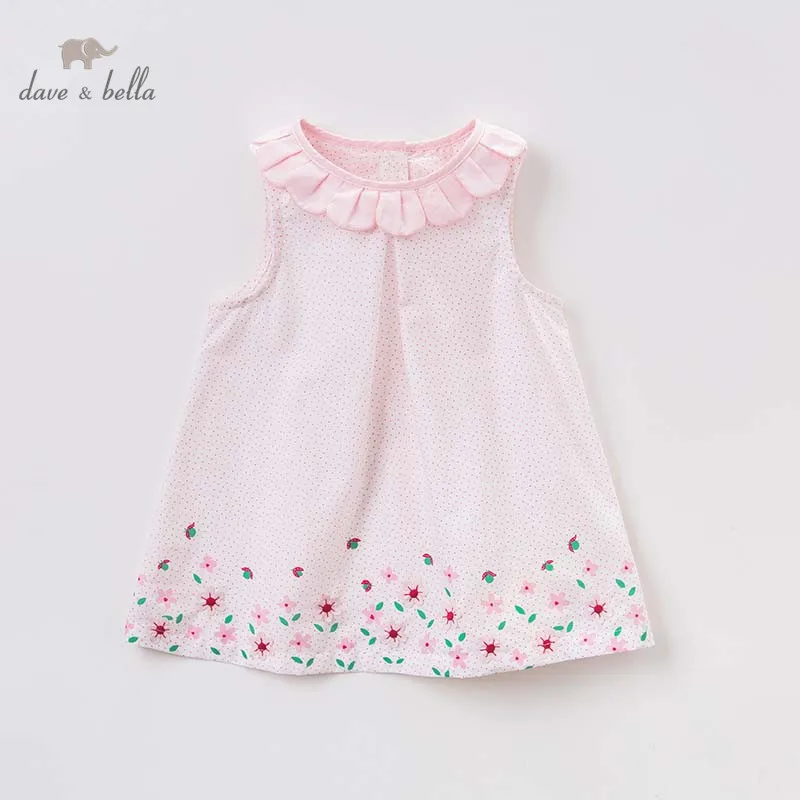Dave bella/детское праздничное платье Платья с цветочным рисунком для девочек платье без рукавов для малышей, летняя одежда vestido infantil DBZ7702
