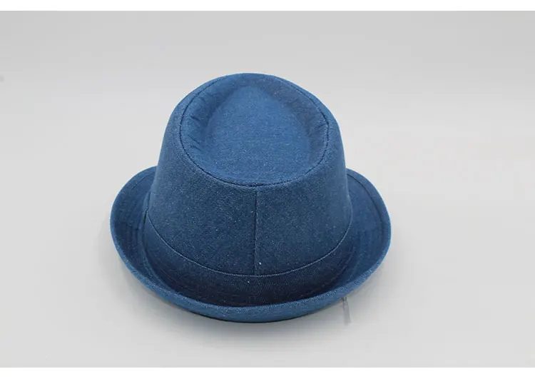Women Men's Classic  Structured Gangster Trilby Fedora Hat mens panama men fedora hat denim (12)