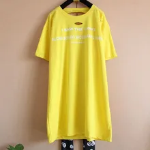 85, летняя футболка, одежда больших размеров, свободная футболка с короткими рукавами, корейские хлопковые большие длинные дизайнерские рубашки с принтом и надписью