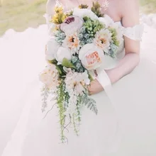 Романтический Искусственный Свадебный букет для невесты slik цветочный букет для девочек