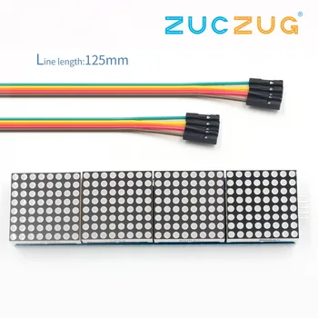 

MAX7219 Dot Matrix Module Microcontroller 4 In One Display with 5P Line