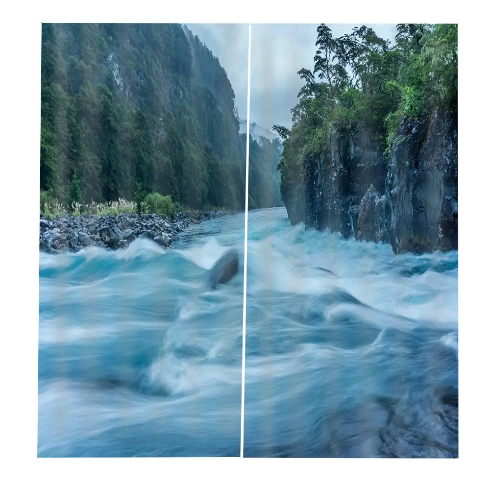 

Luxury Blackout 3D Window Curtains For Living Room Bedroom blue liver for bedroom stereoscopic curtains