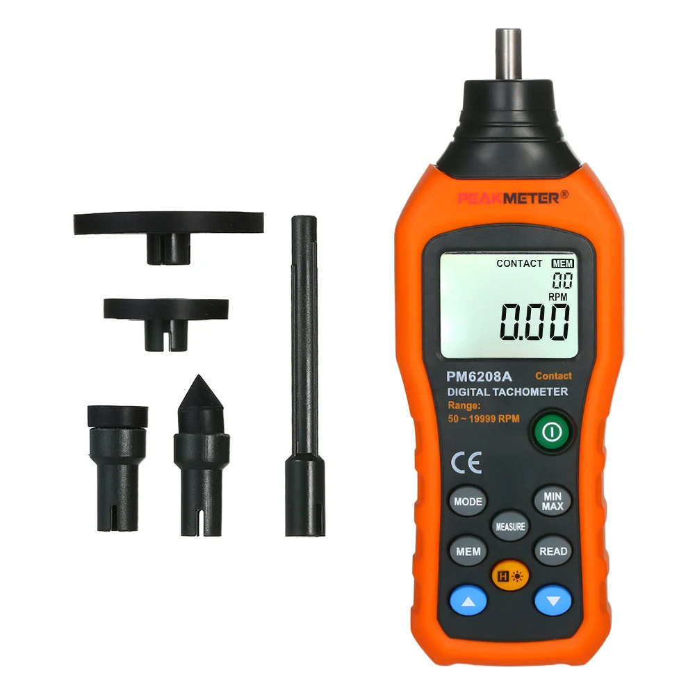

Digital Tachometer Anemometer Handheld Contact Motor Tachometer LCD Speedometer Tach RPM Meter Contact-type Digital Tachometer