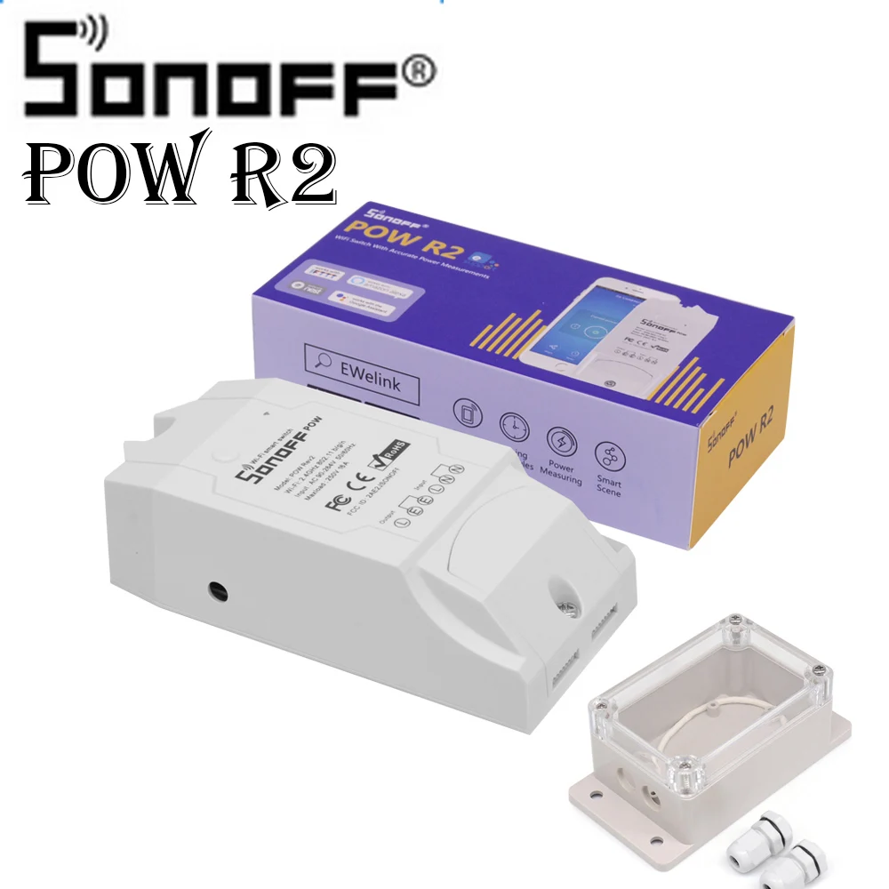 Sonoff Pow R2 беспроводной переключатель Wi-Fi с Google Home Alexa ВКЛ/ВЫКЛ в режиме реального времени измерение энергопотребления умный дом работает