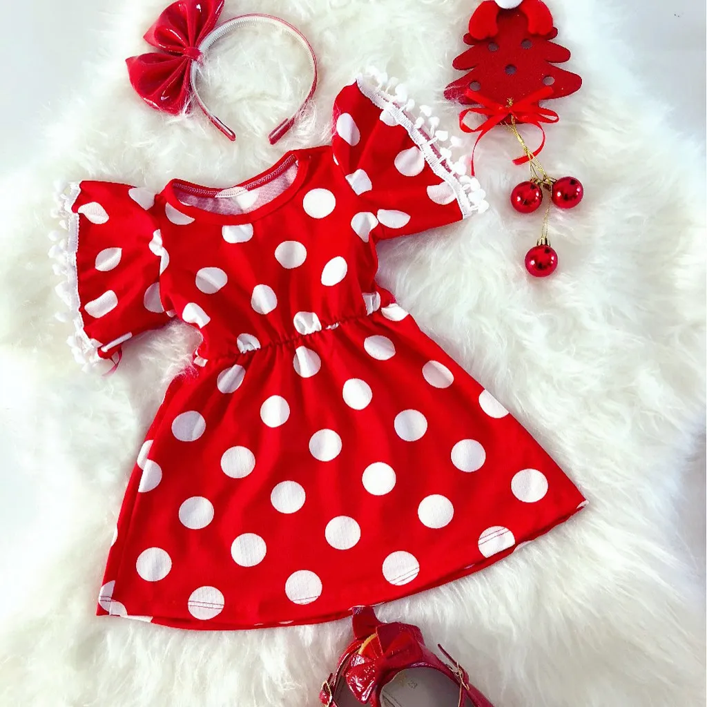 

Toddler Kids Baby Girls dress Dot print newborn dresses for baby girls clothes summer Princess tassel Dress vestidos bebe verano