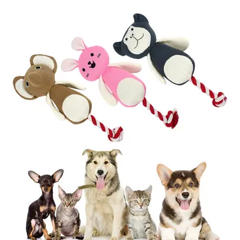 

Transer Pet Dolls Cute Pet Dog Squeaky Toy Cat Squeaker Sound Chew Fetch Interactive Plush Brown Toys 19June6 P30