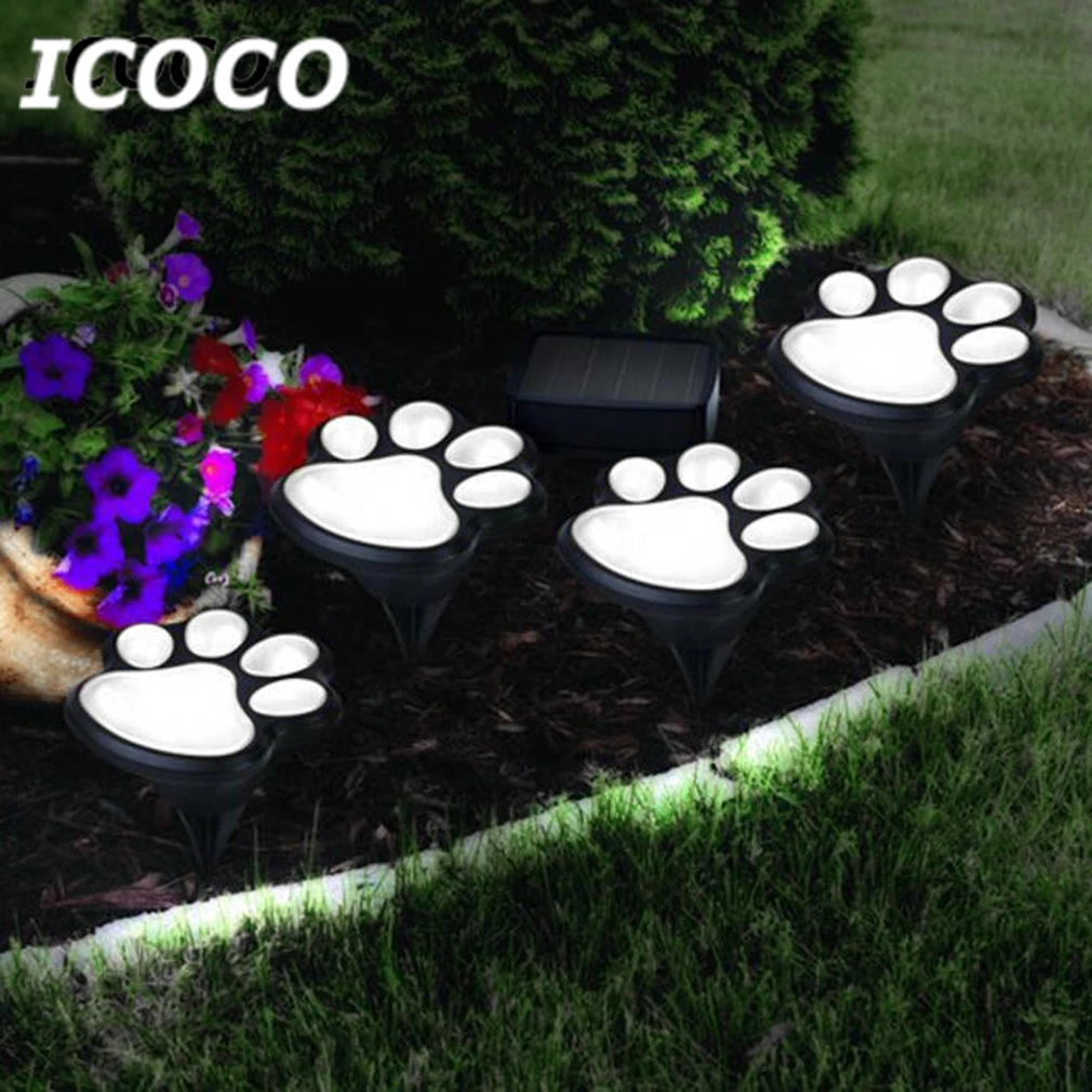 Goedkoop ICOCO Zonne energie Beer Klauw Lamp Clever Nachtlampje Outdoor Tuin Lantaarn LED Landschap Licht Huis Tuin December Drop Verzending