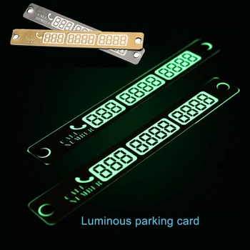 

Temporary Car Parking Card Telephone Number Card Notification Night Light Sucker Plate Car Styling Phone Number Card For bmw
