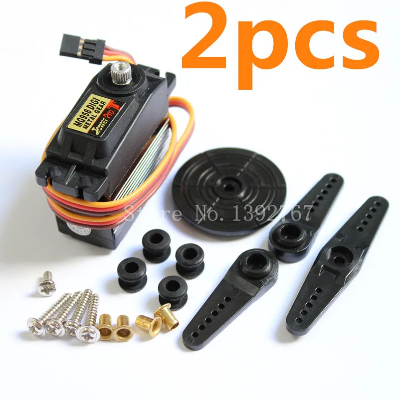 melhor 2 pcs de torre Pro MG958 Digital de Torque padrão metálicas 15 kg Metal Gear Servo de RC avião barco 10 35cc RC Baja