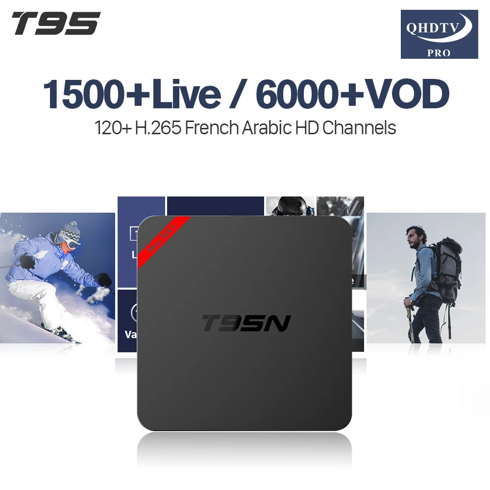 

H.265 Decoder IPTV France Box T95N Arabic Box With 1 Year QHDTV Pro Subscription IPTV France Arabic Algeria Tunisia IPTV Code