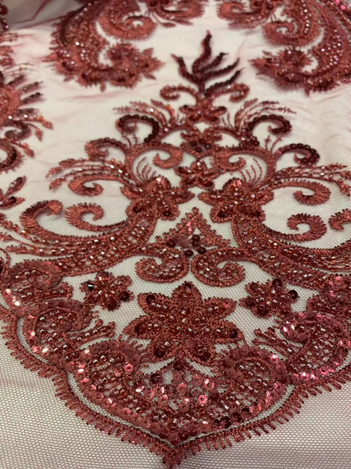 

Latest African beaded Embroidery lace 2019 High Quality French Lace Fabric Nigerian Net tulle Lace Fabric VISAJUN234