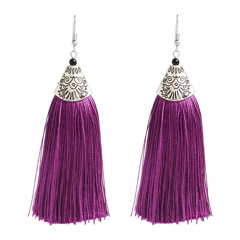 

Fashion Jewelry Hot Cheap Statement Earrings Long Tassel Vintage Women Wedding Drop Dangle Earrings