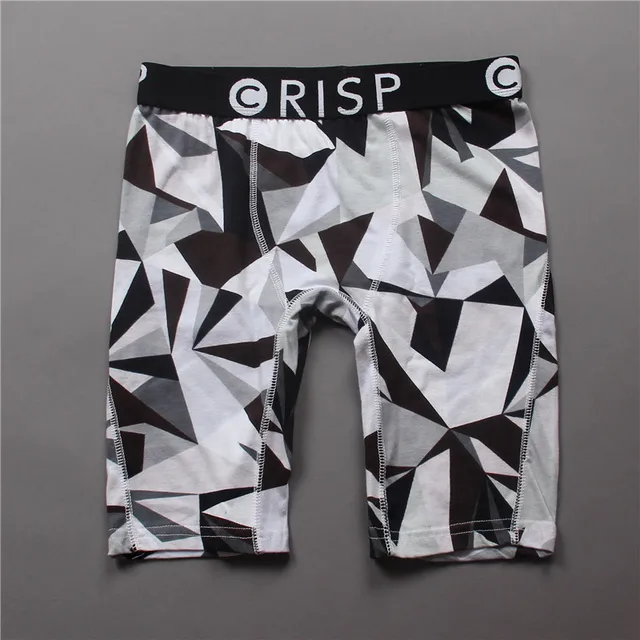 CRISP Men's Hip Hop Underwear Cotton Spandex Long Leg Boxer in Boxers