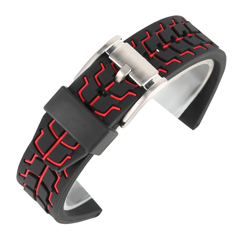 

20/22/24 mm Watch Band High Quality Soft Silicone Strap Replacement Watch Watch Straps for Men Watch