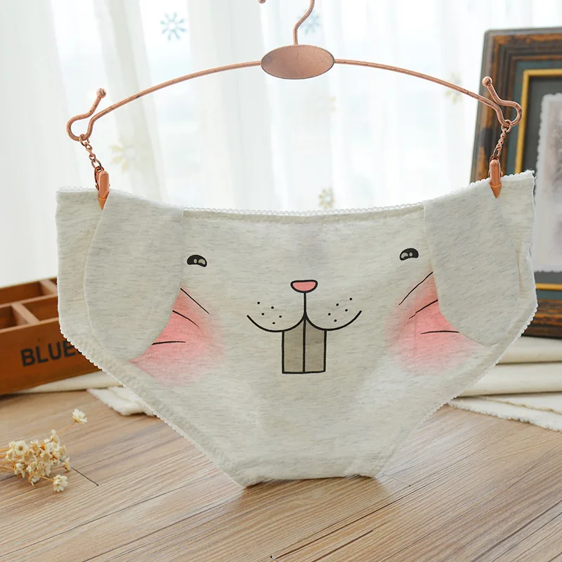 jamular Women Underwear Cute Cartoon Panties 3D Rabbit Ear Funny Briefs Girls Underpants Lingerie Culotte Female Cotton Panty