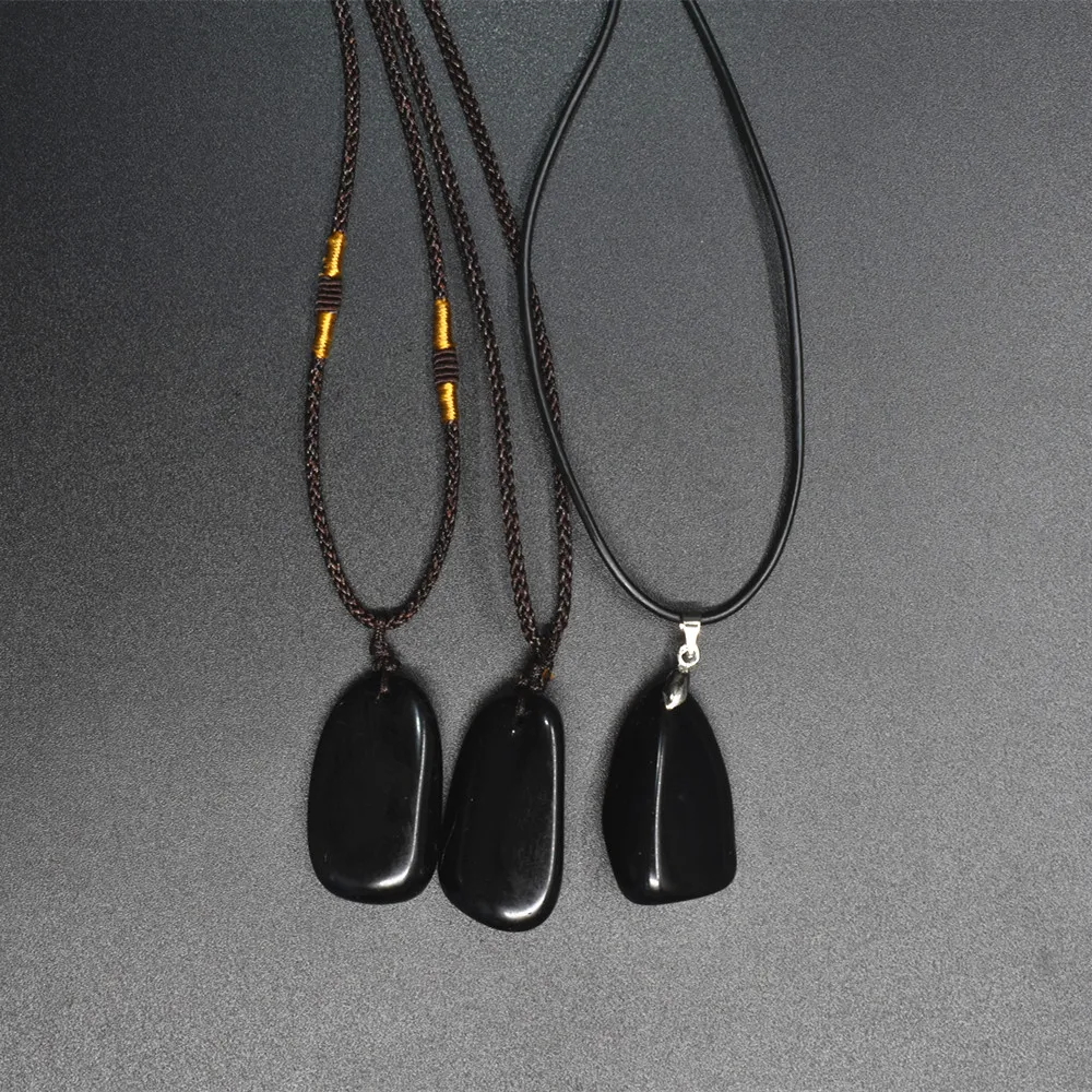 natural-crystal-jewelry-Shoppe-Obsidian-Stone-Pendant-five-spar-men-and-women-The-original-rock-of (2)