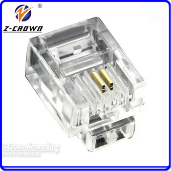

Telephone Cable RJ11 6P2C Plug UTP Connector 50U gold plating 50pcs/bag