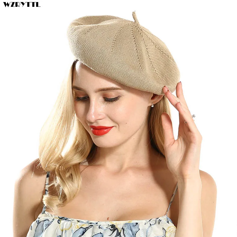 2019 Summer Street Hats Woman Straw Berets Female Solid French Artist