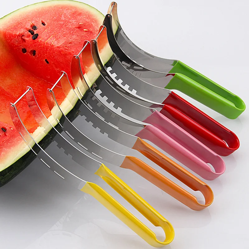 

Stainless Steel Colorful Watermelon Slicer Fruit Cutter Melons Knife Cutting Kitchen Appliances Gadgets Home Tools Accessories