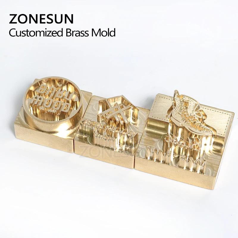  ZONESUN Brass stamp custom mold trademark wedding invitation card logo DIY wood leather cookie copp - 32893288880
