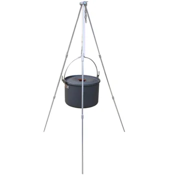 

Outdoor camping equipment Fire Triangle Bracket Picnic BBQ Cooking Tripod Pot Hanging Camping Stove Grill Stand Holder
