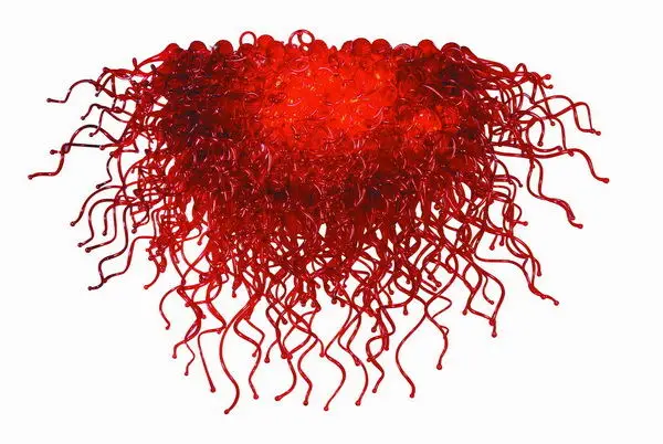 

Free Shipping AC LED Graceful Red Hand Blown Glass Modern Style Luxury Chandelier for Home Decor