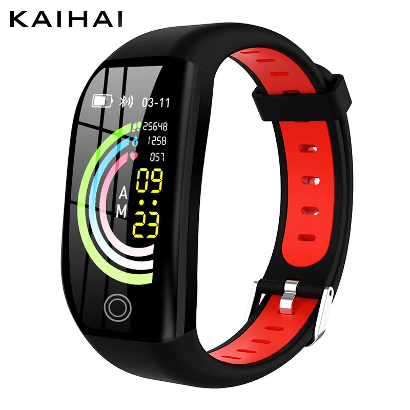KAIHAI Умный Большой активности H22 умный Браслет для ios Android фитнес-трекер наручные часы входящий вызов smartband - Цвет: Red smartband