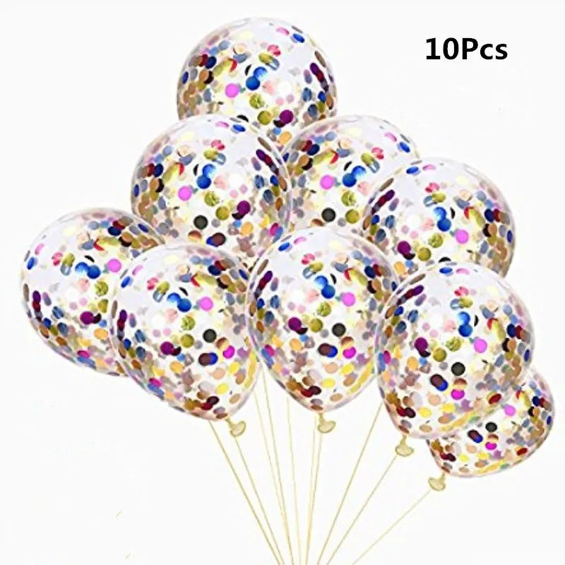 

10Pcs Confetti Balloon Wedding Decoration Inflatable Clear Latex Balloons Birthday Party Decoration Celebration Decor