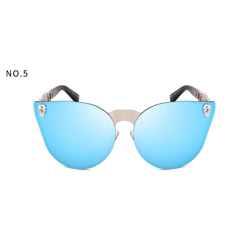 Фу E негабаритных без оправы роскошные Для женщин Для мужчин солнцезащитные очки модные Брендовая Дизайнерская обувь UV400 Розовая леди, женские солнцезащитные очки, металлическая рамка - Цвет линз: NO5