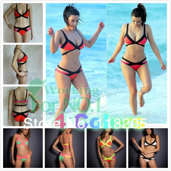 

2019 Bandage Vintage Knitted 5 Colors Mixed Hot Sexy Neon Bikini Set,Women Slim Halter Beach Swim Swimwear,HL Beachwear Swimsuit