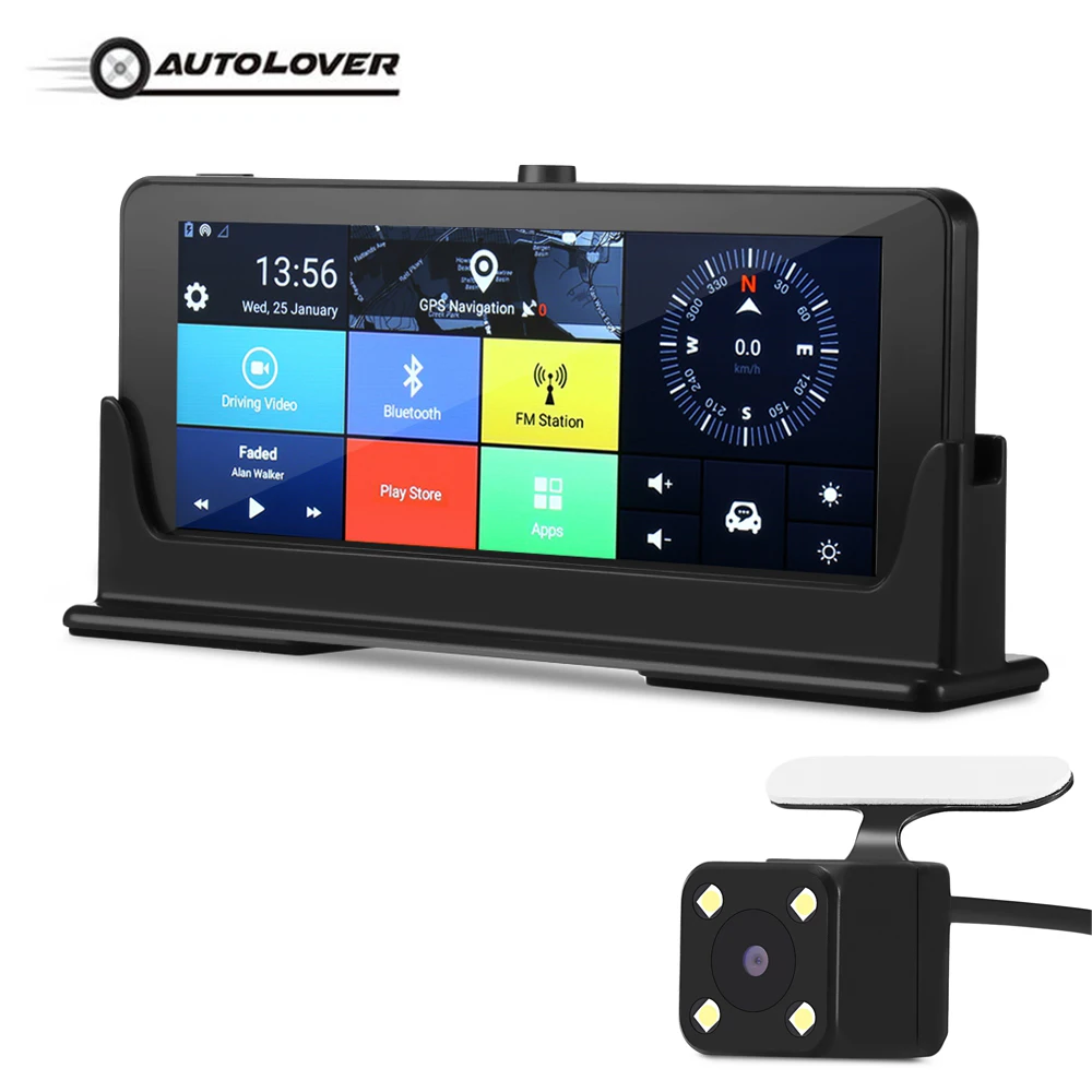 AUTOLOVER 682 DVR Android 5 0 регистраторы с 3g Sim карты wi fi спереди 140 градусов сзади зеркало
