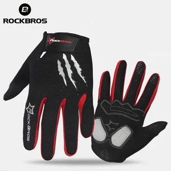 

ROCKBROS Touch Screen Bike Bicycle Gloves Full Finger Tactical Cycling MTB Gloves Gel Padded Breathable Shockproof For Men Women