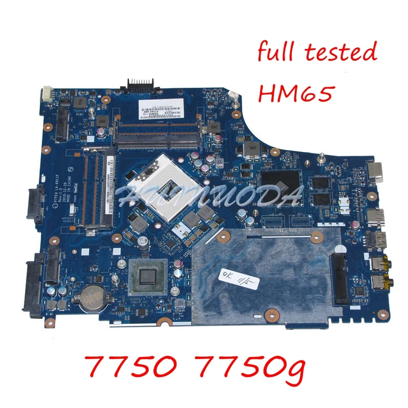 

NOKOTION P7YE0 LA-6911P Laptop Motherboard For Acer aspire 7750 7750G HM65 DDR3 HD7400M MBBVV02001 MB.BVV02.001 MAIN BOARD works