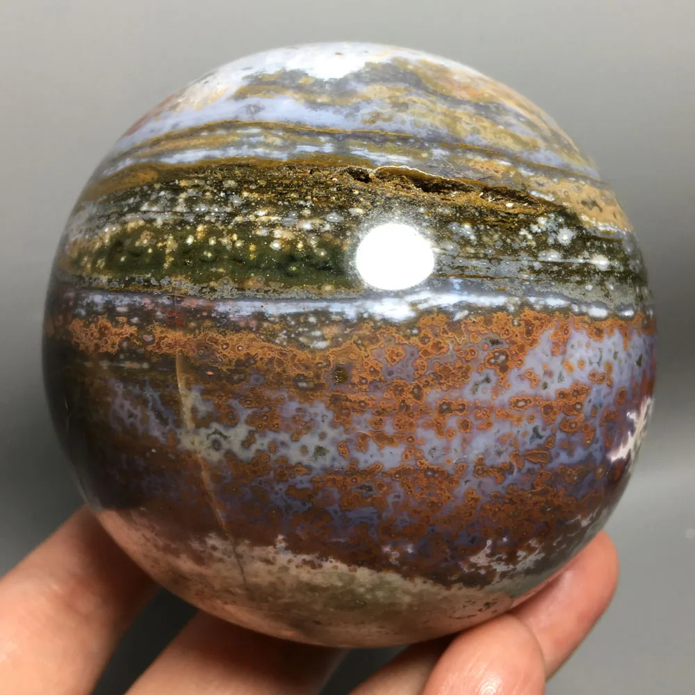 

938g NATURAL Ocean Jasper BALL HEALING mineral crystals healing stones