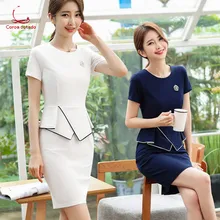 Профессиональное платье Женский Летний темперамент ювелирный магазин Косметика оздоровительный клуб салон красоты косметолог Рабочая одежда