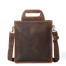 Мужской деловой портфель из натуральной кожи, сумка для ноутбука, сумка-мессенджер, дорожные сумки на плечо, мужские сумки из воловьей кожи Crazy Horse, ретро сумки, сумка