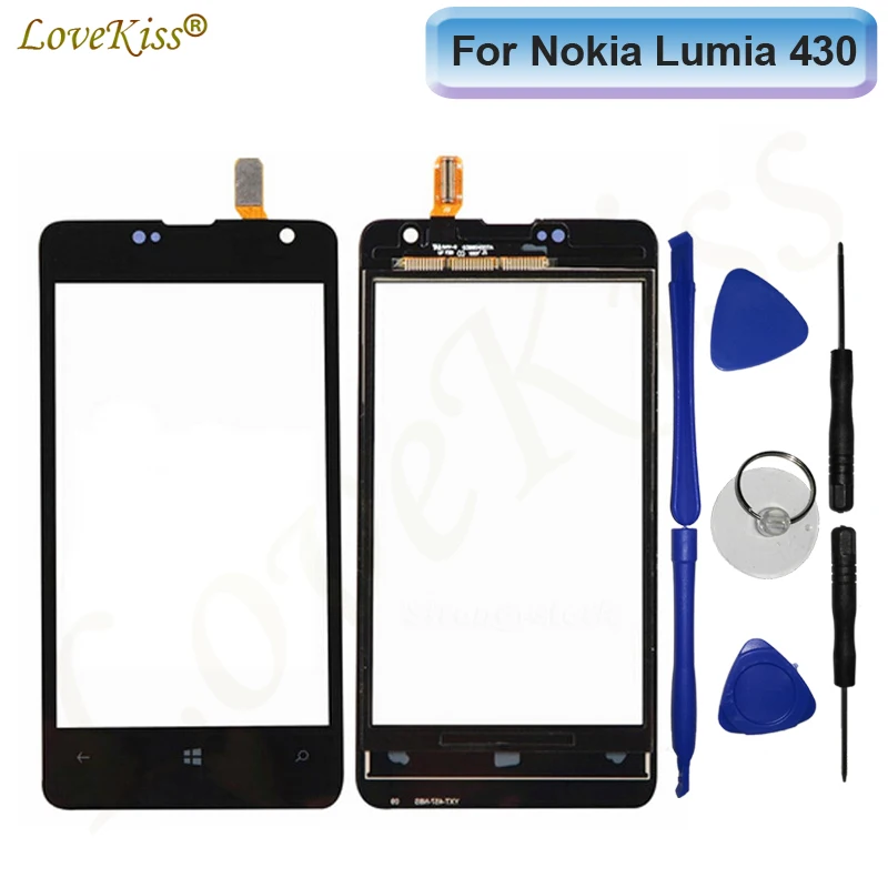 N430 сенсорный экран сенсорная панель для Nokia Lumia 430 N430 сенсорный экран сенсор ЖК-дисплей дигитайзер передняя стеклянная крышка Замена