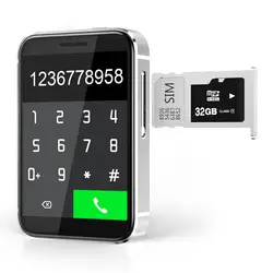 Сенсорный мини I5S 2,2 "Поддержка SIM карты памяти шагомер Facebook 64 + 128 МБ с Камера Bluetooth 4,0 Smart спортивные часы мобильный телефон