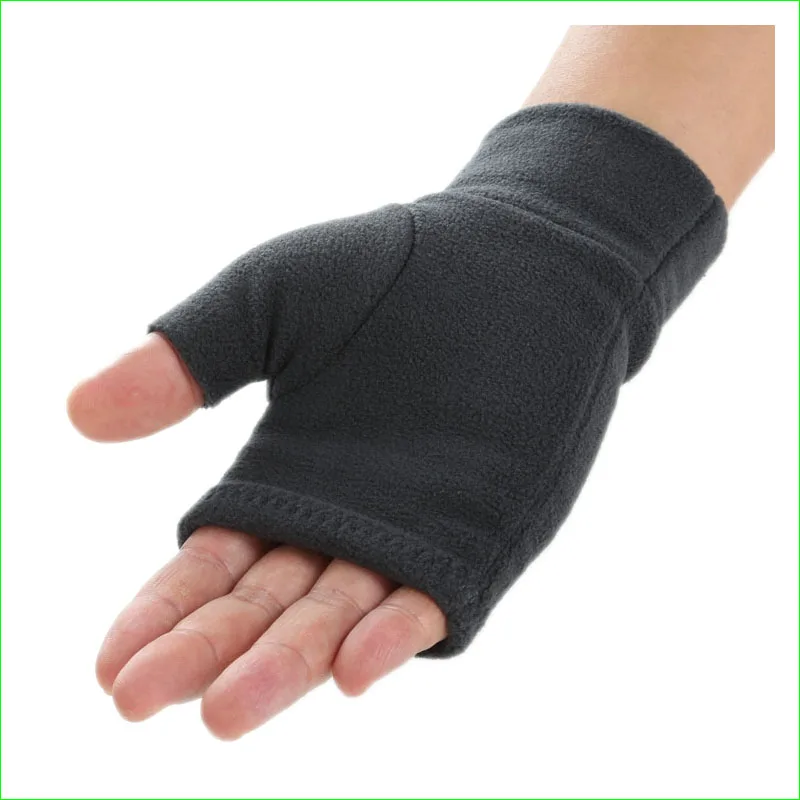 Half Finger Running Gloves Man Women Fleece Fingerless Mittens Warmin