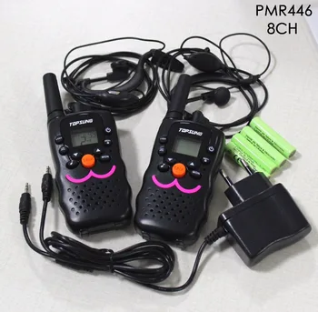

2pc twin VT8 1 watt portable handy talkie walkie radio PMR446 Two Way Radios transceiver w/ batteries charger VOX earphone