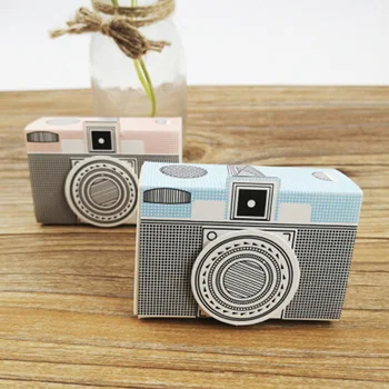 

Camera Wedding Anniversary Gift Decor Valentine's Day Cake Boxes Baby Shower Snack Box Party Festival Favor Party Supplies 50pcs