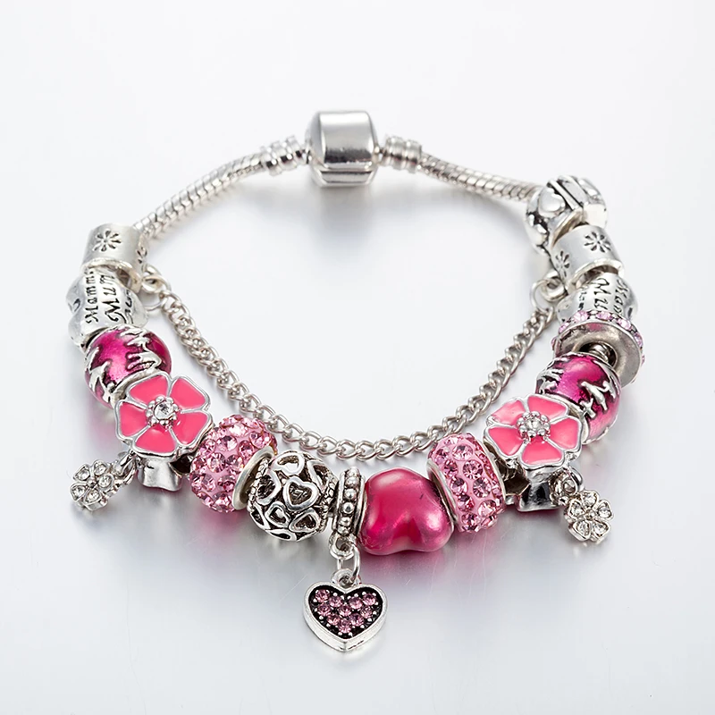 

ANNAPAER 2019 Catena Vintage Jewelry Silver Chain Charms Bracelets & Bangle Rhinestone Beads Bracelet Personality Jewelry B16067