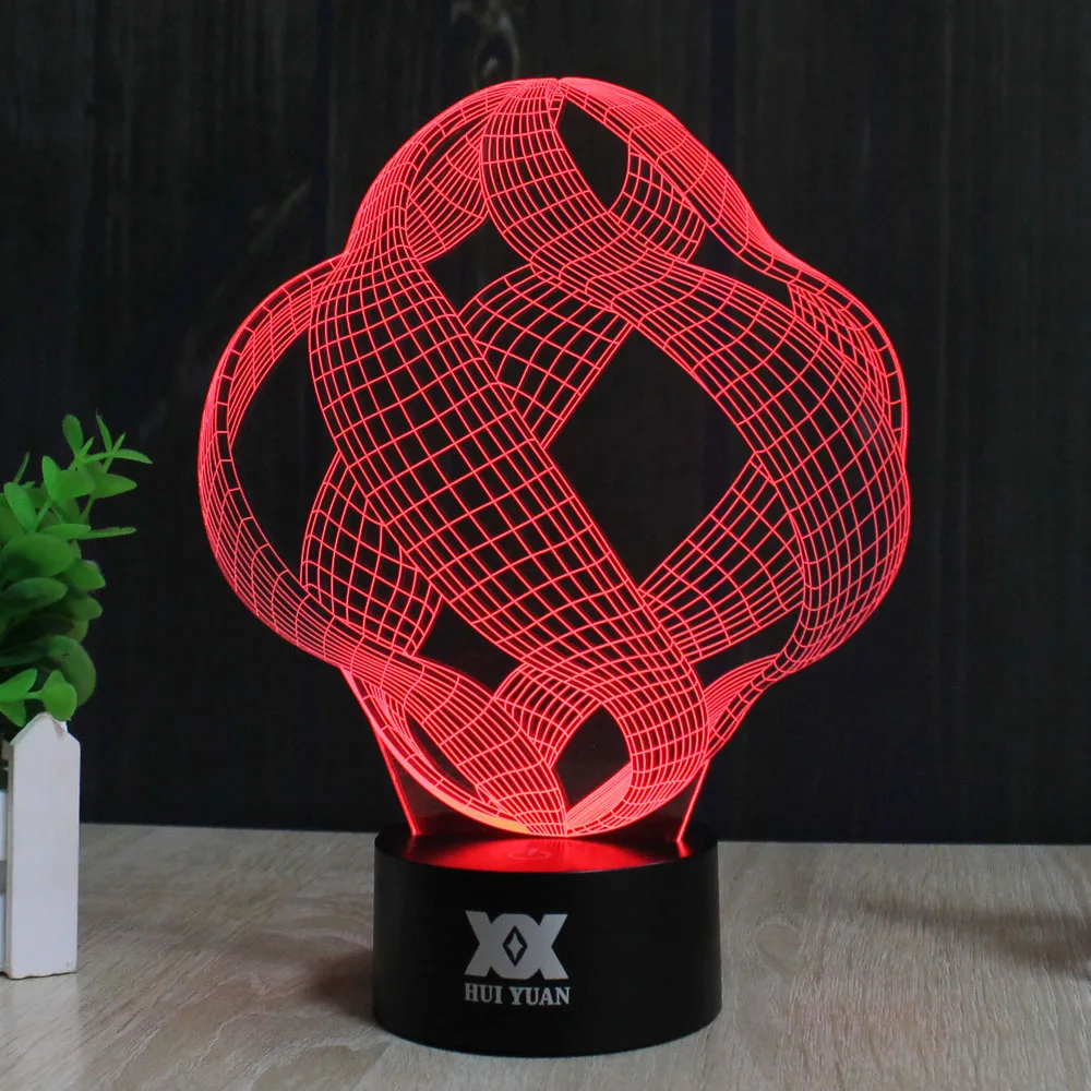 Абстрактная круговая 3D лампа USB Новинка ночные светильники трехмерная кольцевая