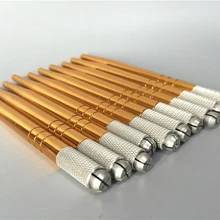 100 шт Ручная Tebori бровей Татуировка ручка Перманентный машинка для перманентного макияжа ручка микролиста для губ и бровей Тату оборудование