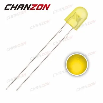 100pcs 5mm 546 Diffused Oval LED DIP Yellow 20mA DC 2V Through Hole Bulb Light Emitting Diode Lamp DIY Electronics Components