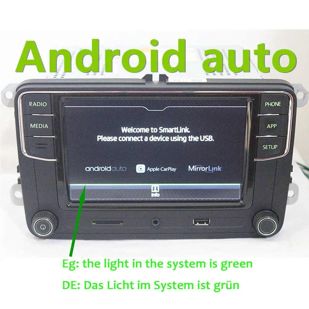 Автомагнитола RCD330, Carplay, MirrorLink, Android Auto, BT, USB, для Volkswagen SKODA
