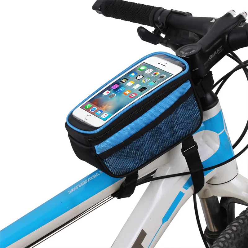Discount Touch Screen Waterproof Bicycle Bag Cycling MTB Bike Cover Bicycle Frame Front Tube Phone Bag Bicycles Accessories 5