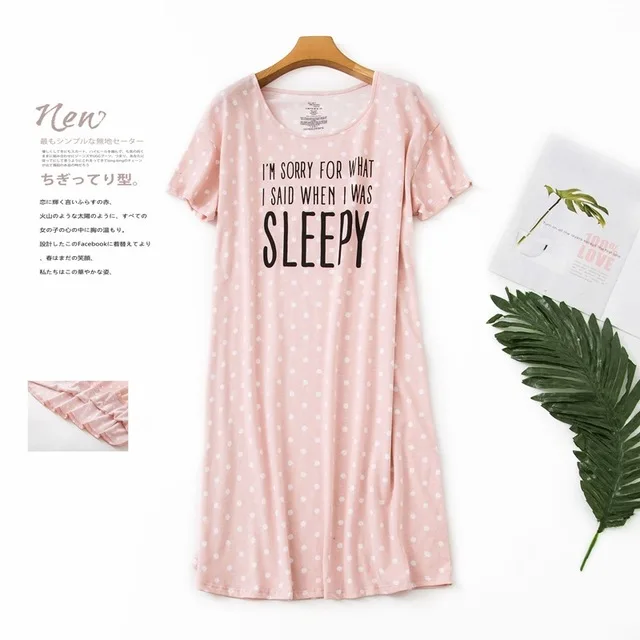 Брендовая дизайнерская Домашняя одежда, Женская Повседневная Ночная рубашка с мультяшным принтом, женская ночная рубашка из хлопка, женское платье для сна с круглым воротником, большие размеры - Цвет: Style 3